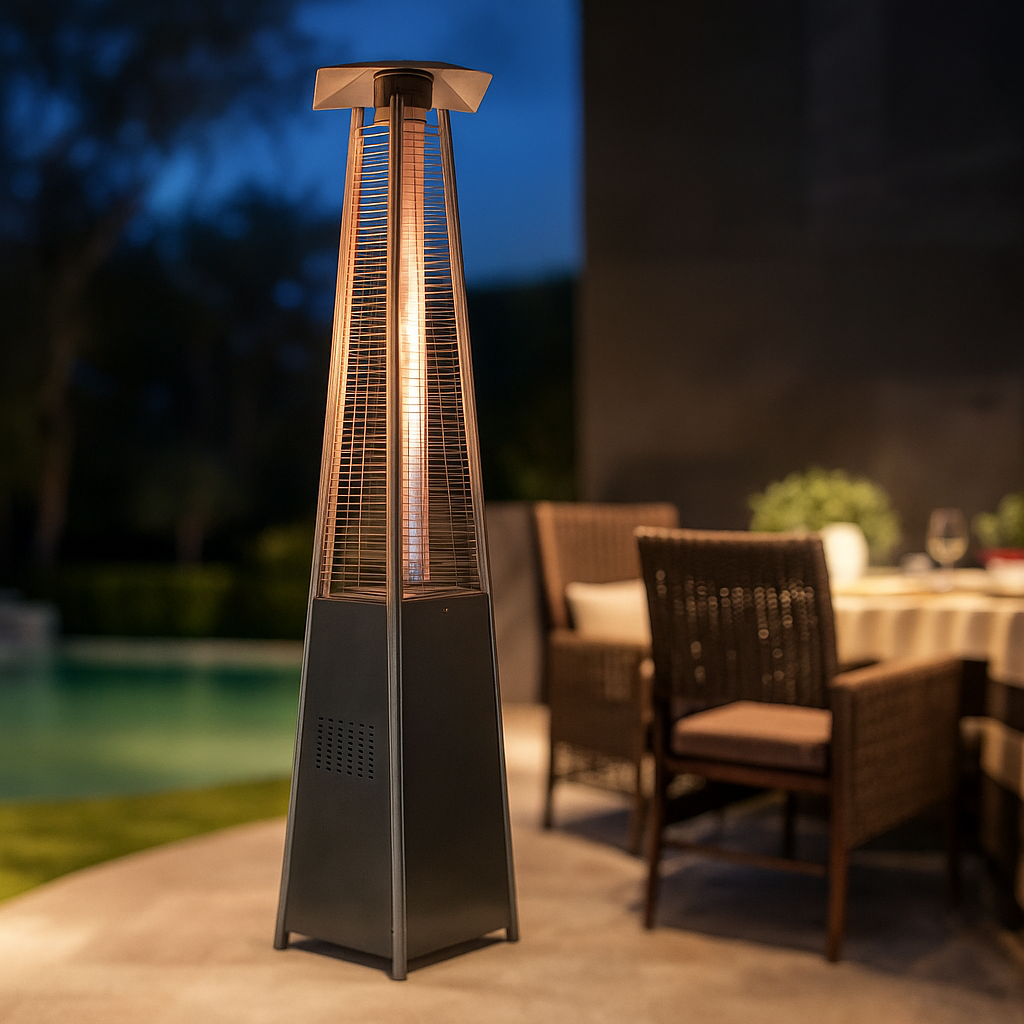 <strong>GAS PYRAMID FLAME PATIO HEATER</strong>